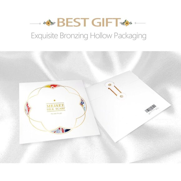 Pure Mulberry Flourish Flow Square Scarf Women Soft Head Neck Scarf Gift Packed - Picture 7 of 7